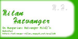 milan hatvanger business card
